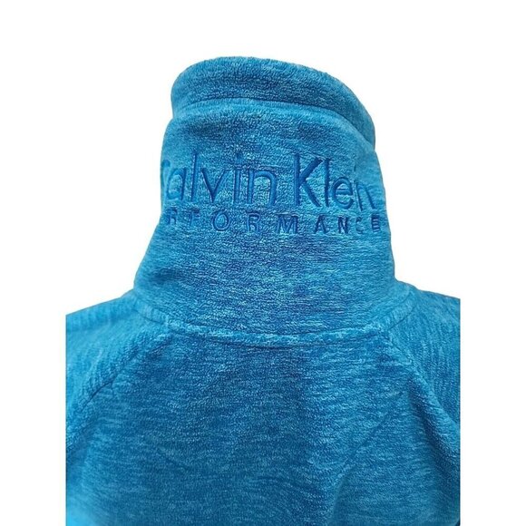 Calvin Klein Performance Jacket Blue Fleece Zip Pockets Quick Dry Women's Large - Picture 5 of 11